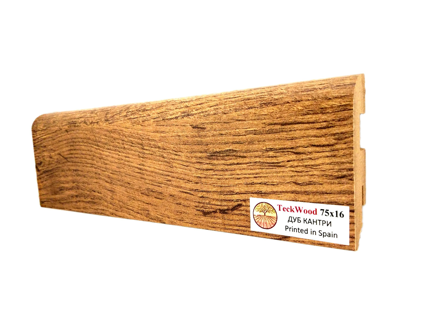 Плинтус МДФ ламинированный TeckWood Дуб Кантри 2150×75×16